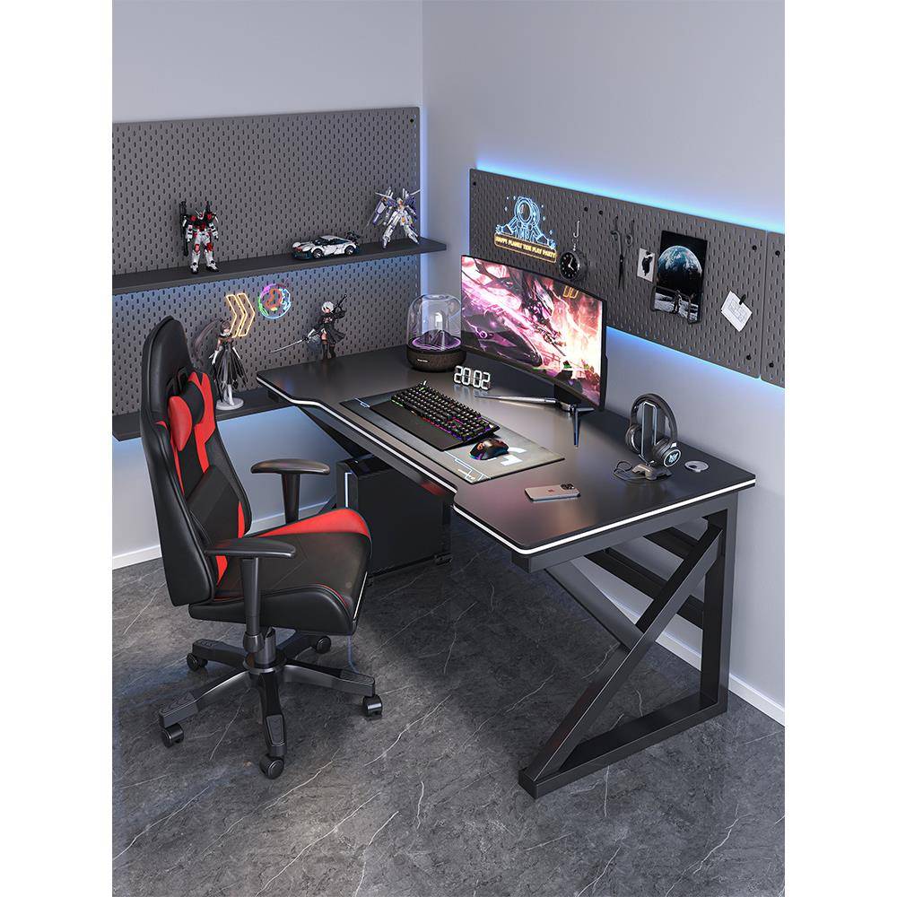 电脑桌台式简LZK易办电桌家用书桌学生写字台竞卧室椅桌子工作台