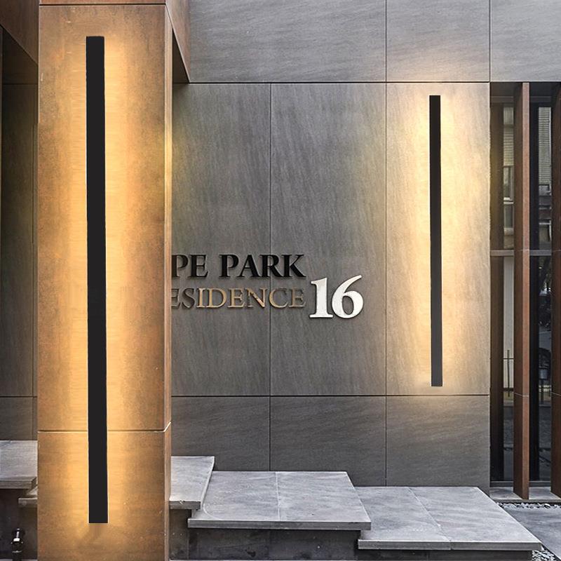 太阳能户防水长条壁灯别墅院子围墙外门大口柱子灯灯庭院室399外