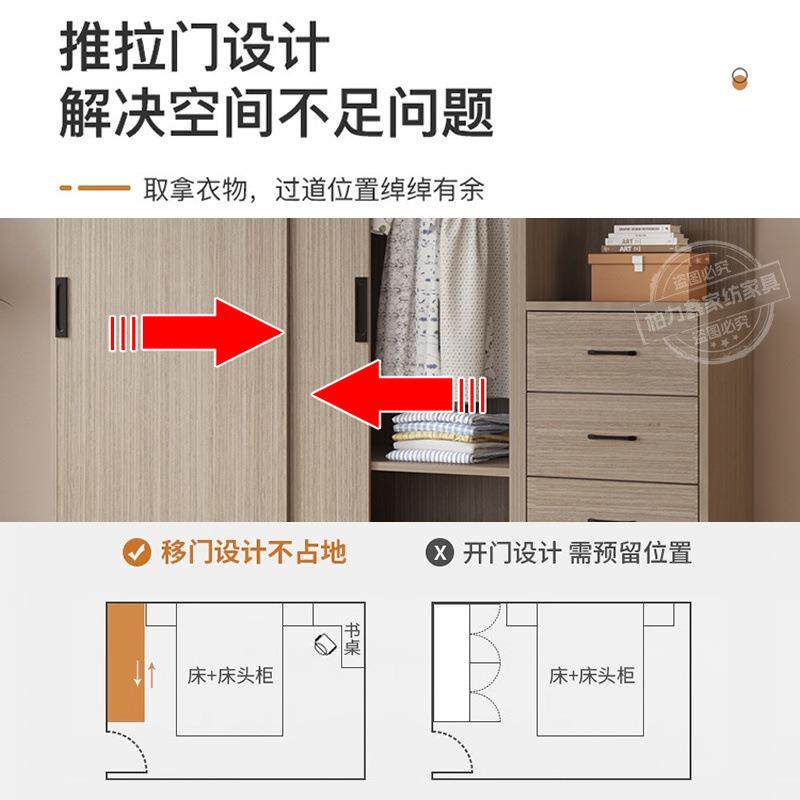 柏力鑫实木衣柜组合TMW家衣柜用室衣大柜加深卧60加厚背板大容量
