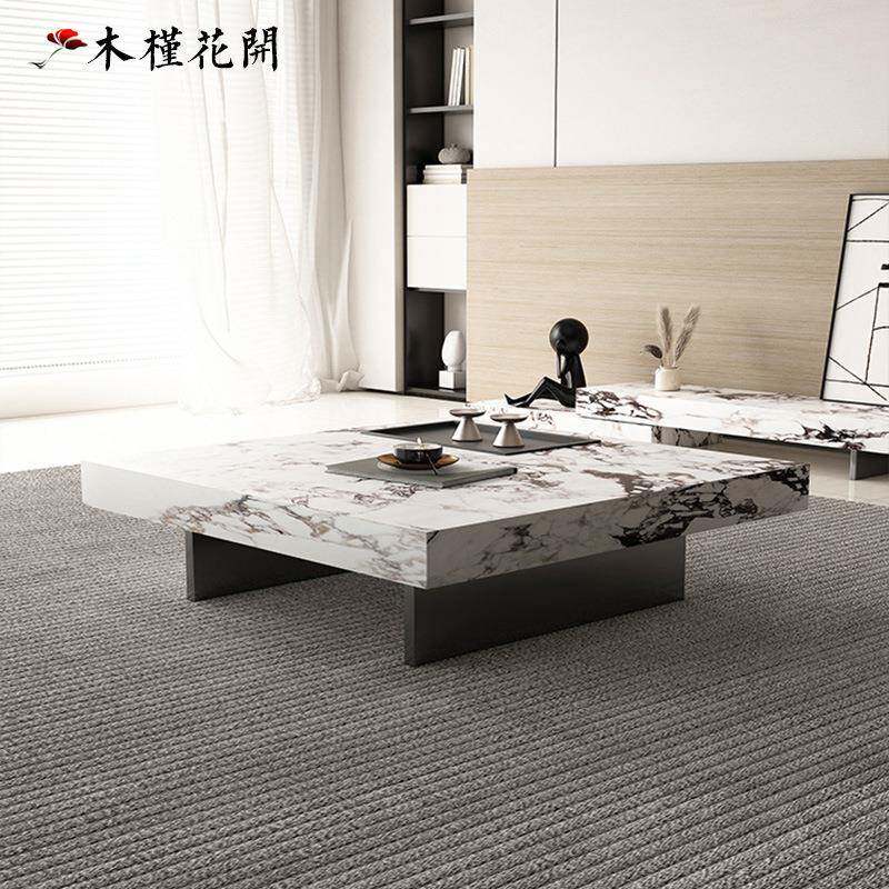 式简约极宝丽格岩板盒子岩意几板茶几正方形客厅家用小户型设计师