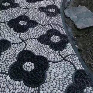 卵黑色鹅石抛光南庭664京雨花公园水池广场施工布景园林铺路石院