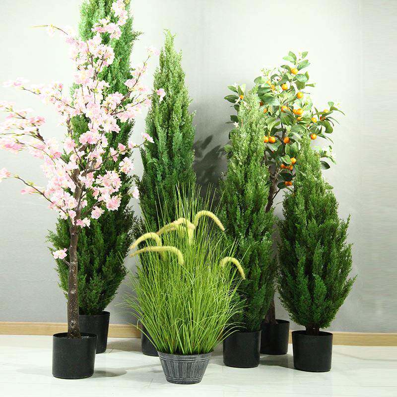 仿真松柏树室130内外松树家居摆设人绿景植盆造景松摆件造圣树诞