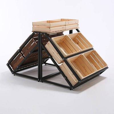 超市水果货架展示架阶梯式摆摊生鲜陈列架水果中岛台展示台面包架