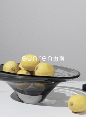 简约现代创意家客厅玻水璃果盘收纳盘样板房间几茶软装居92822饰