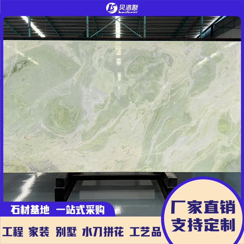 天天71绿色大石然餐桌底座边几青岛台入理户过门石公司接待台