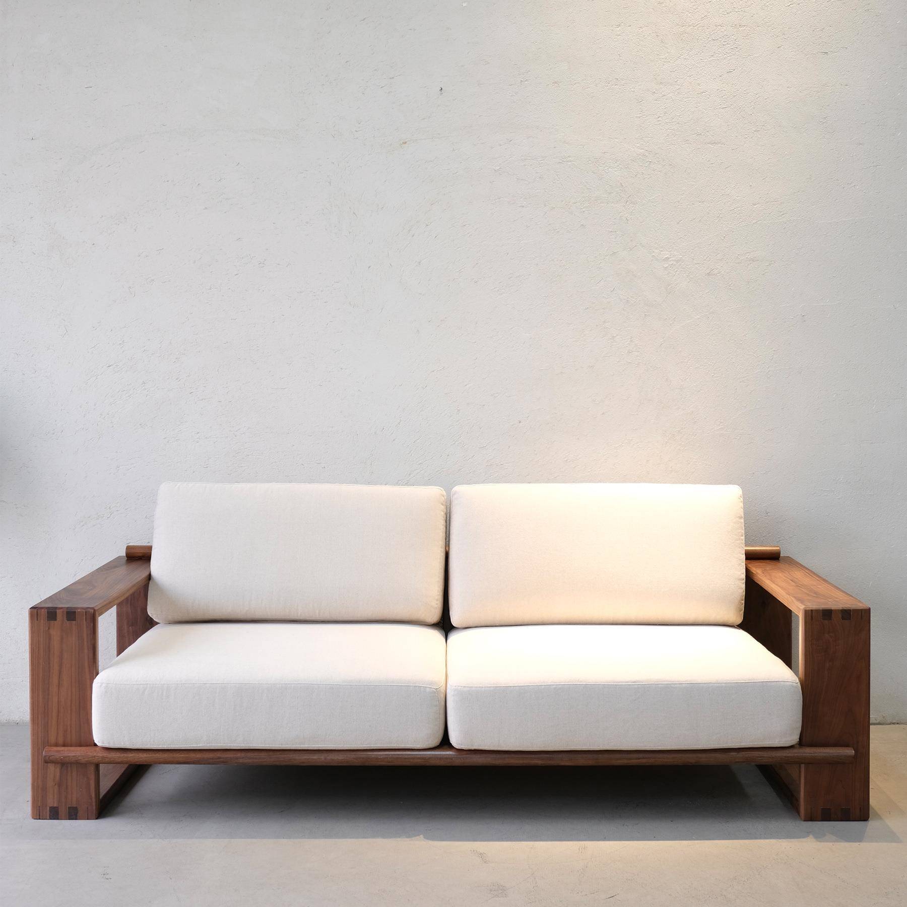 拉德美北美黑M00088胡木中原木沙发桃实木古风布艺沙发沙发