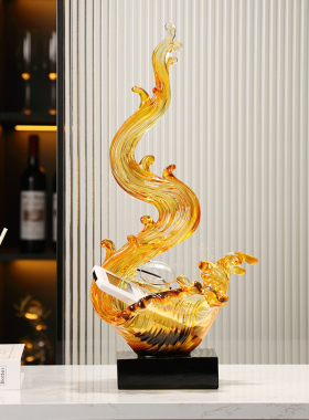 新中式风生水起j客厅玄关办公室高端桌面摆件装饰乔迁新居礼品