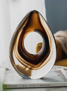 柏梵艺术巴黎之心琉璃摆件创意客厅酒柜玄关装饰Z办公室摆设