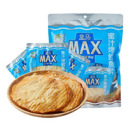 盒马MAX蜜汁烤鳕鱼片538g深海鳕鱼即食鱼干片零食独立小包装