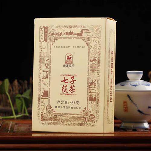 泾渭茯茶七子茯茶357克 泾阳茯茶砖 金花茯茶 陕西特产 传统非遗