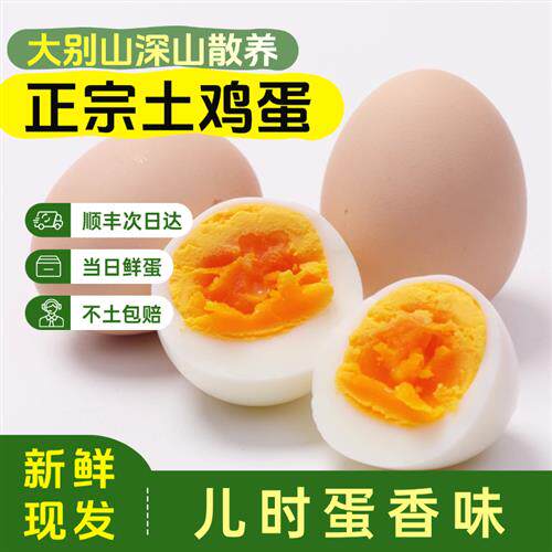 鸡蛋新鲜土鸡蛋大别山林散养正宗鲜土鸡蛋生鲜虫草柴笨土鸡蛋礼盒