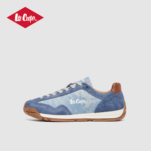Lee Cooper丹宁牛仔阿甘鞋2026春秋新款复古德训鞋男鞋休闲运动鞋