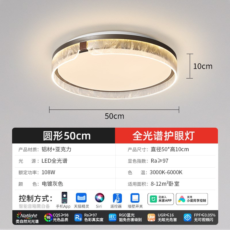 2024新款意式轻奢极简设计师大气护眼中山灯具简约吸顶灯卧室主灯