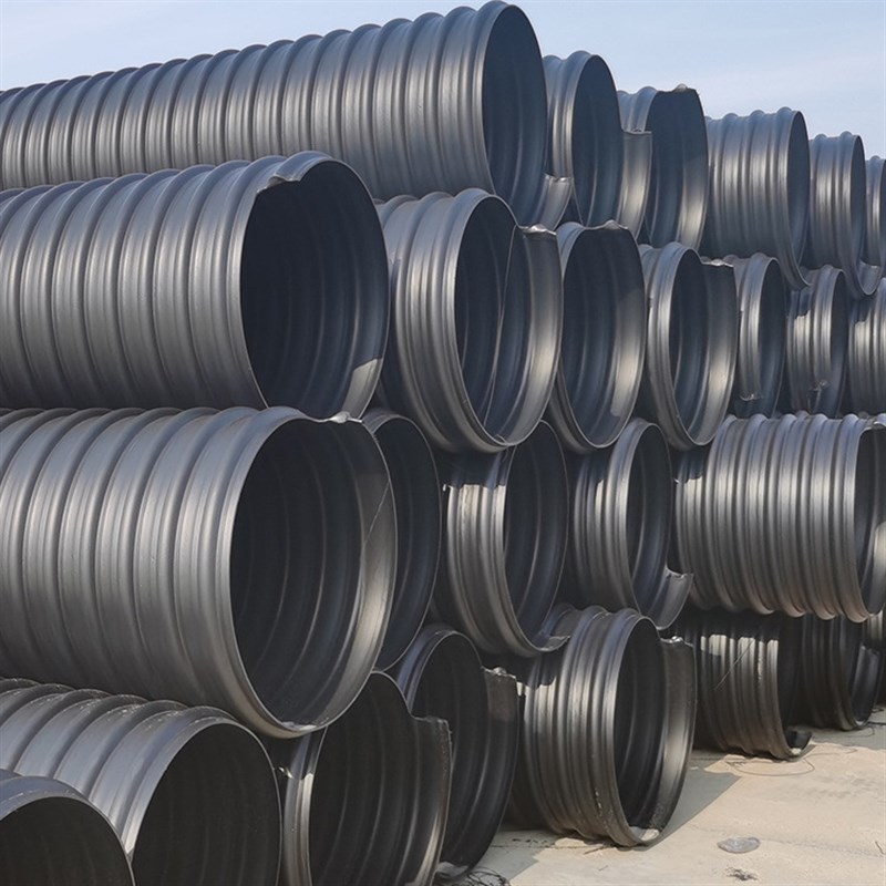 PE钢带增强波纹管PE排污排水PE波纹管DN300 400 500金雄