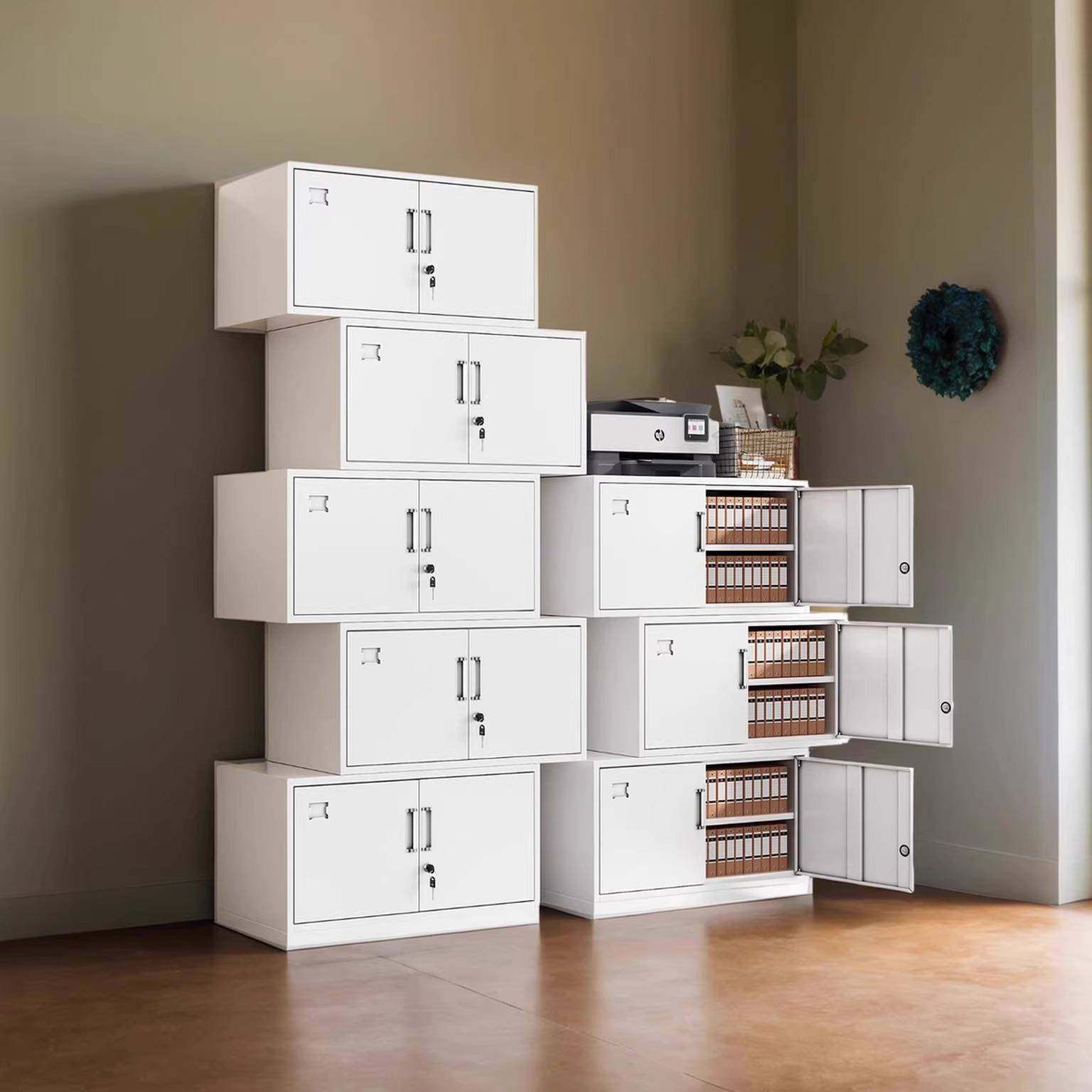 铁皮单节文件柜办公室分体五节档案柜会计凭证资料柜带锁储物柜子