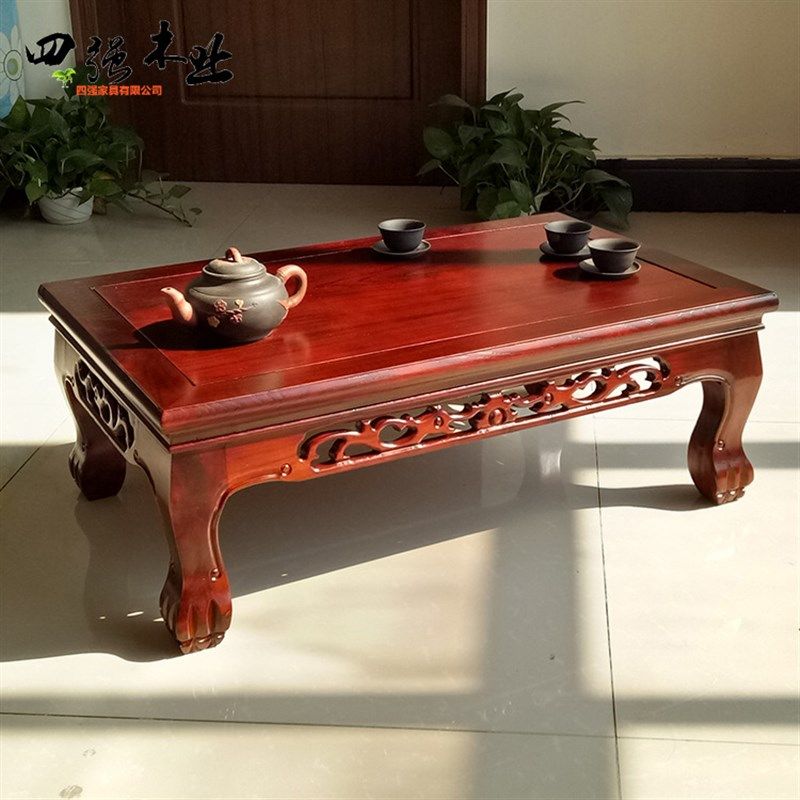 厂家实木炕桌中式老榆木小茶几矮桌仿古飘窗桌子榻榻米方桌