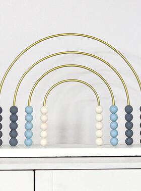 现代VIB简约意拱形球珠子摆创件圆客厅儿童样饰板房办公室电视柜