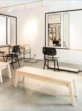 ZG-61428镜子实镜台发店理发日式落地式装修简约木现理代艺专用铁