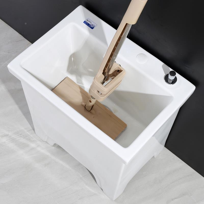 K8家阳台用号陶带瓷拖把池加高55拖布池大998室外加深墩布池龙头