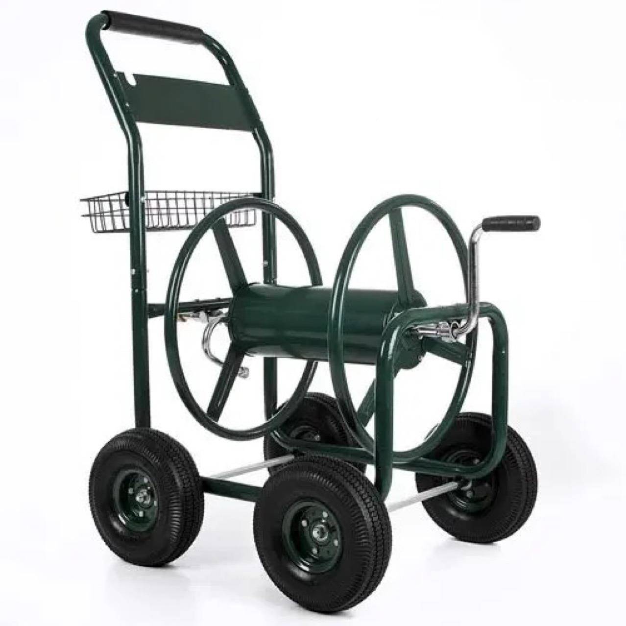 轮花园水管车小型四属水管金收纳软管绕管架车便携式收NRO纳架