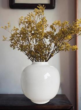 白色陶瓷花瓶店复古鲜花花花陶大瓷DXJ奶油色口径插陶罐瓶