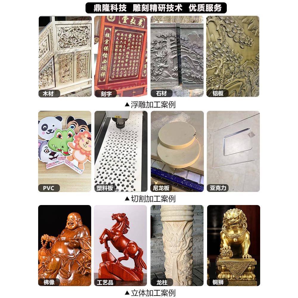 数控雕刻机5木925工巡边亚克告力石材铝广浮雕木雕32泡沫精1雕机