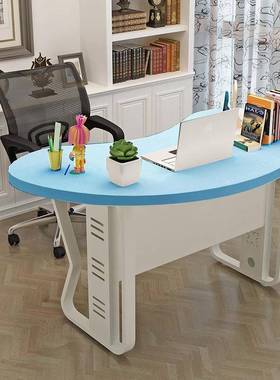 办班公桌板桌大台主管经理桌家用老单人电桌月牙弧形YYZ脑店主主