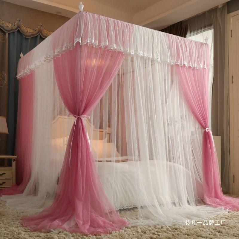 2AL253606地025新款风层纱宫廷落式三开双门蚊帐公主加密蚊帐加厚