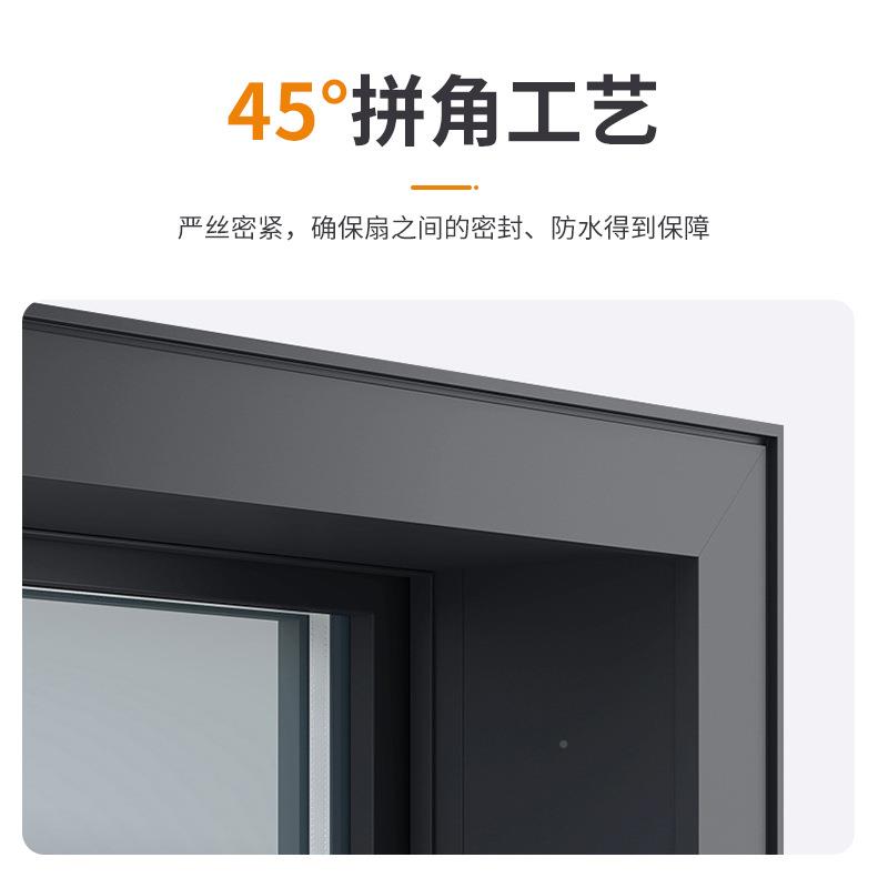 极简窄边框扇铝合金厨房厕所卫135生玻璃连门门窗固定平开间门
