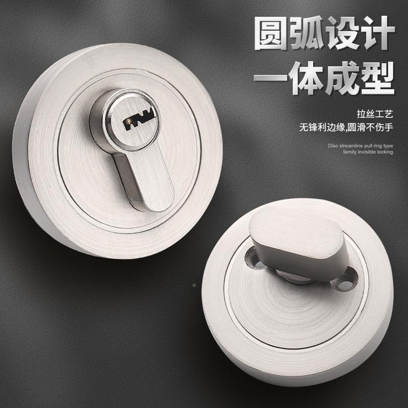 闭锁呆通锁门防盗圆形锁具加长432010平锁头锁无把手单道舌锁隐形