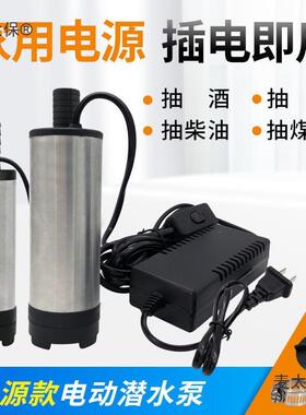 22V电源款抽酒油泵抽泵油泵抽水泵柴泵换水KLI不锈钢潜水泵饮麦0
