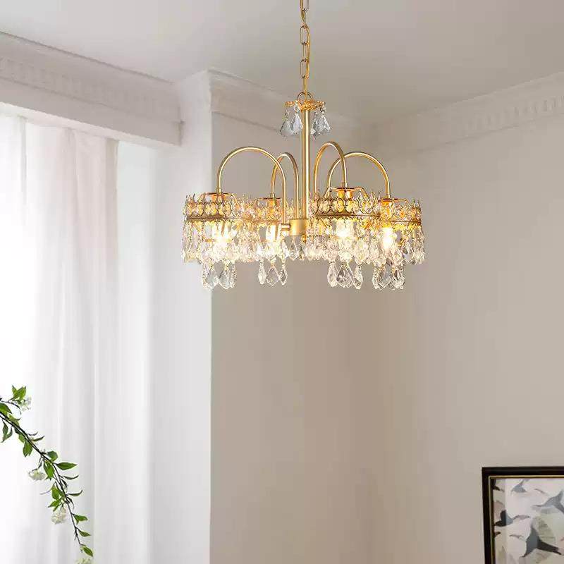 主卧轻奢式水晶法吊灯厅式美温馨别墅复古餐厅房间客921奢华浪漫,家装灯饰光源,智能吊灯,淘宝优惠券,粉丝福利购,淘宝优惠卷