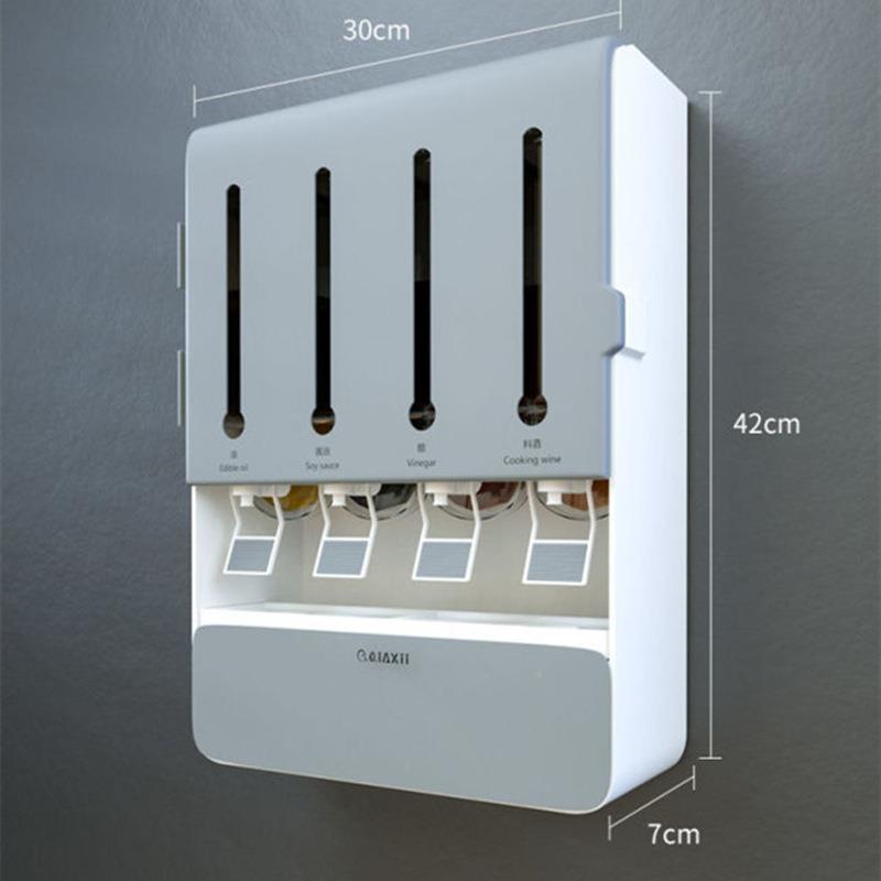 厨挂调F7679JMH料盒置物架免打房孔密封壁式收纳瓶味精家用调味罐