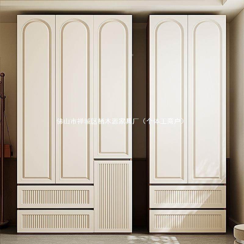 柜法式奶一门ELZ收小户型推拉门卧室衣储物柜家用纳成品简油约衣