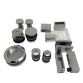 淋浴房玻夹配件浴室杆头304不配锈MF 330钢连接璃头拉吊夹方管五