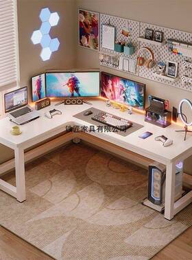 Jmo生奶油转WYD卧角书桌书架一体办室公桌台式电脑桌拐角家用学桌