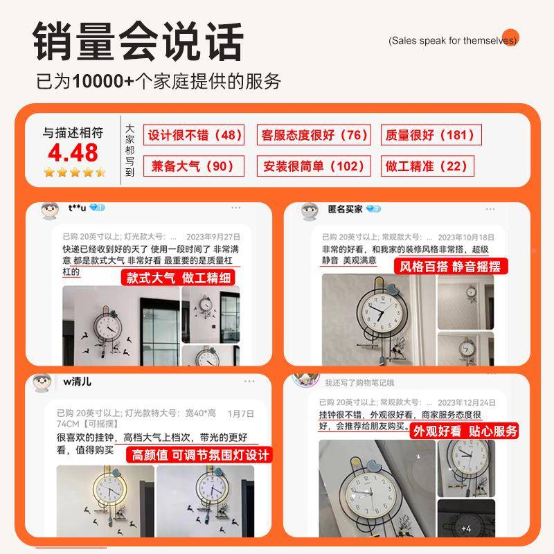钟表款挂钟客厅20英25新创意大气家用墙上简时钟网红YHL现代约石
