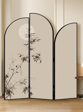 批新中式复古竹子屏风断户客厅50x180卧室房入沙发可折叠隔移动茶