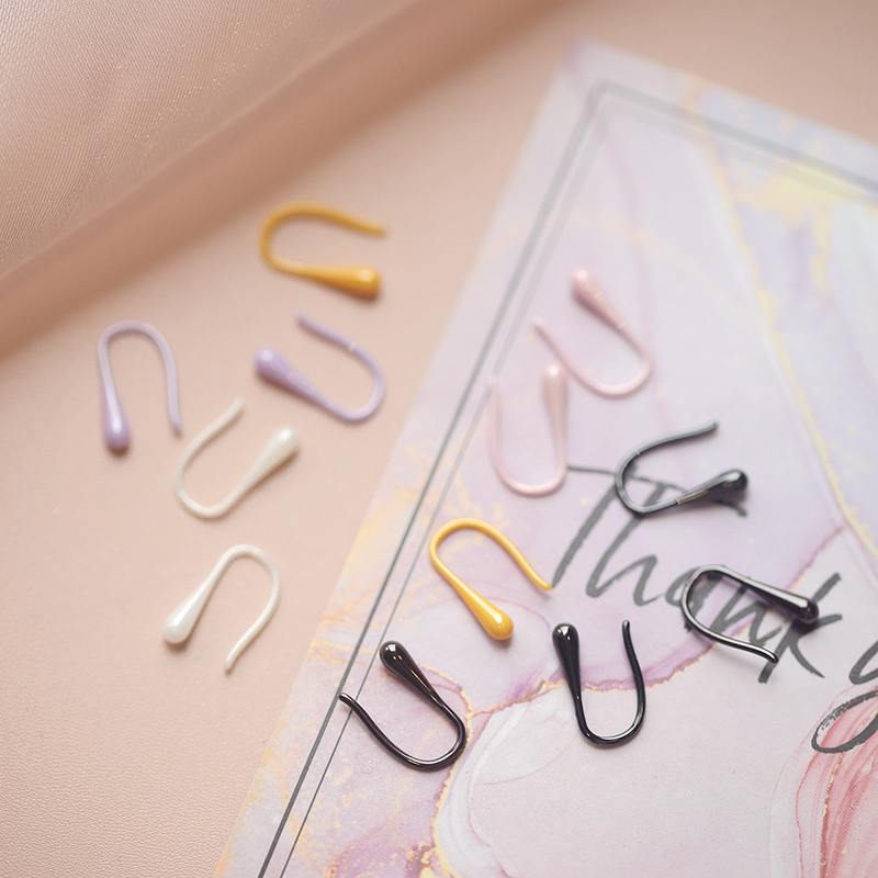 彩色陶瓷养耳洞耳钉水滴U形耳饰B睡觉免摘生物瓷耳棒简约甜美全瓷