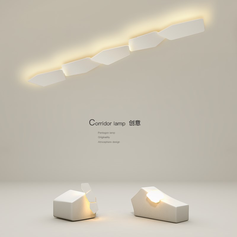 全光谱吸顶灯长条过道灯走廊灯简约卧室P灯客厅灯玄关灯具