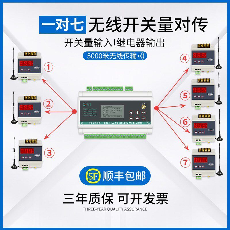 开关量无线传输模块PLC远程控制水泵遥控器开关继电器输出免布线
