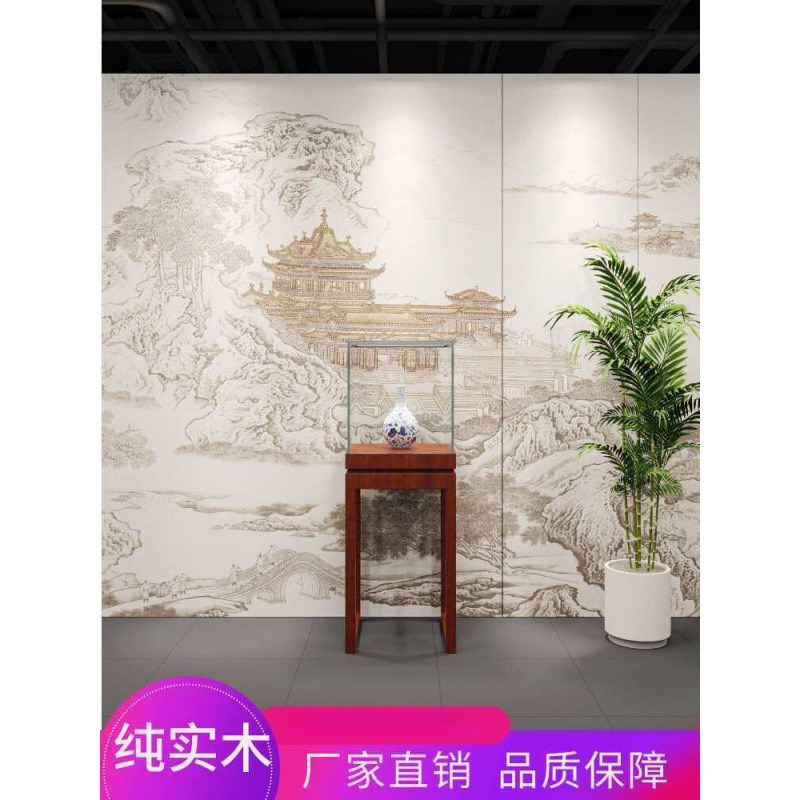 实木复古中式珠宝玉器饰品展示柜博物馆文玩古董展柜玻璃首饰展台