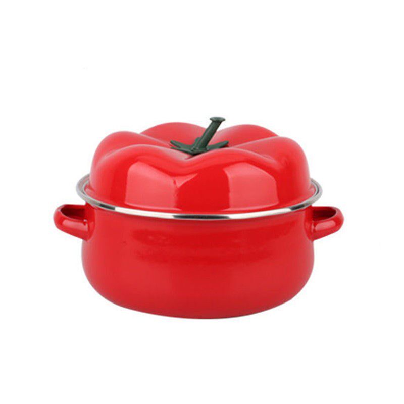 加厚珐琅搪瓷锅16/18/20cm搪瓷福锅蒸锅泡面锅煮面炖汤锅双耳锅