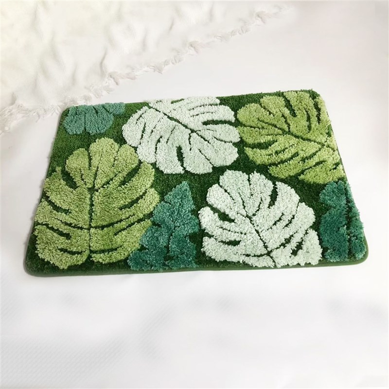 现代简约卧室门垫防滑浴室吸水地垫卫生间脚垫厨房防水植绒地毯