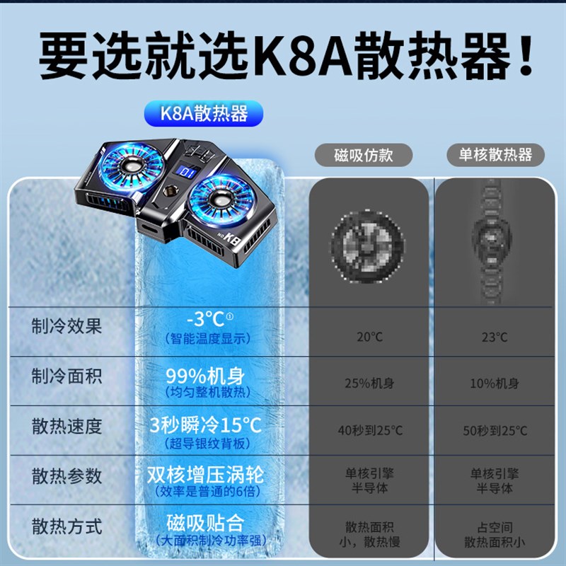 创意新款追剧游戏平板笔记本显示屏冷大面积冰封半导体磁吸散热器