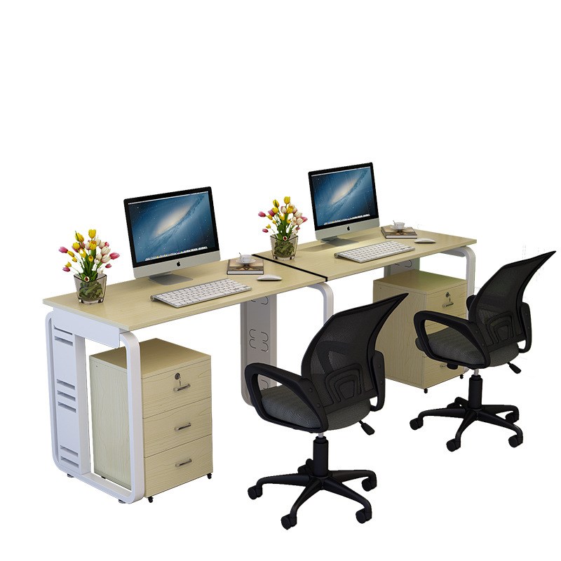 职员办公桌4人位单人电脑桌椅组合 简约四人位屏风办公桌