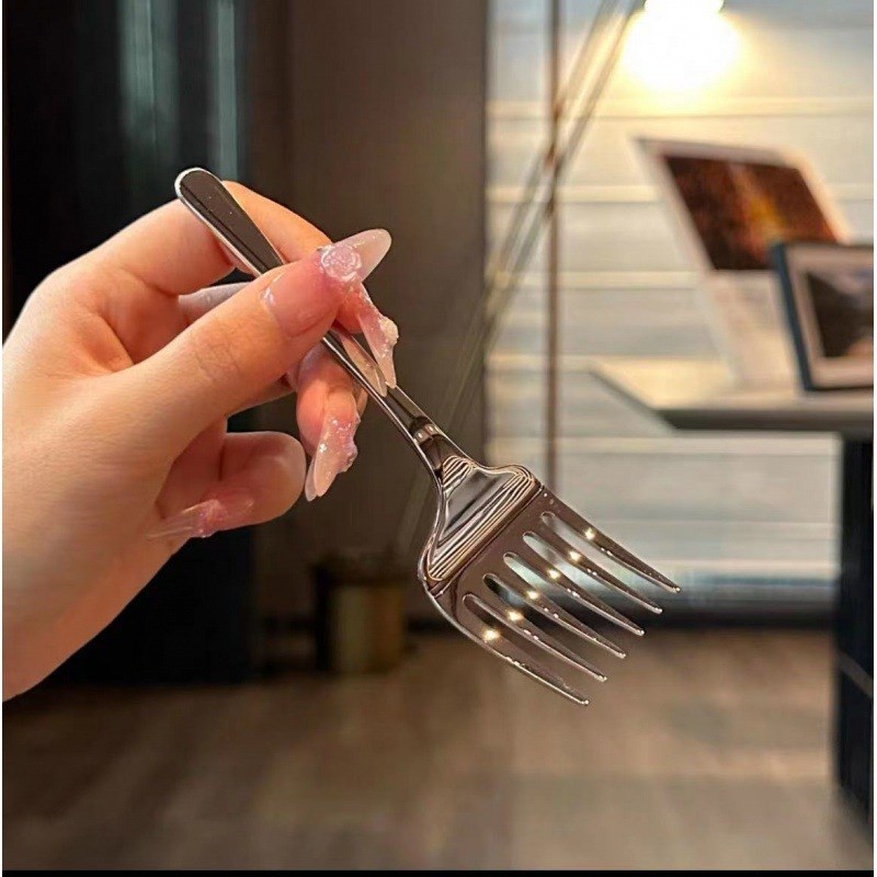 A1304不锈钢水果叉子小叉子家用可爱水果签蛋糕甜珏沁