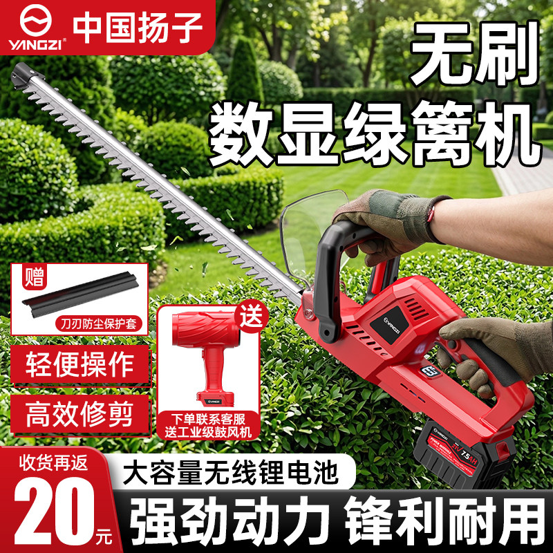扬子电动绿篱修剪机锂电池采茶机修剪树枝专用剪绿化花草园林工具