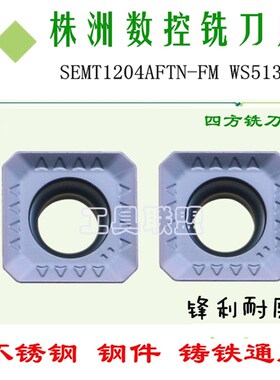 株洲哈德四方数控铣刀片SEMT1204AFTN FM WS5130不锈钢 钢件 铸铁