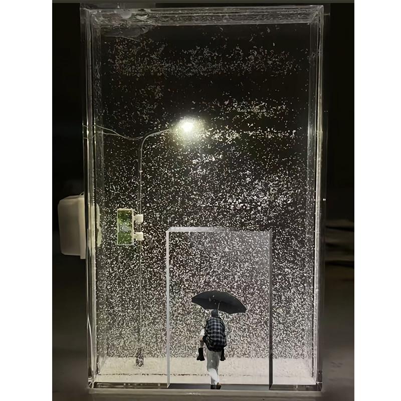 雪夜流麻小夜灯手工diy自制流沙雪景路灯材料包送女友礼物氛围感